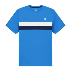 Tennisshirt K-Swiss Core Team Stripe Crew French Blue Jungen