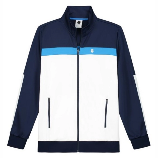Tennisjacke K-Swiss Core Team Tracksuit Jacket Navy White French Blue Jungen 3 Tennisjacke K-Swiss Core Team Tracksuit Jacket Navy White French Blue Jungen