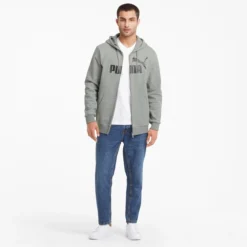 Sweatjacke Puma Essentials Big Logo Full Zip Hoodie Herren Blue -Discounter Für Tennisausrüstung 5 pumapum 586698 03modelshot03 1