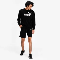 Pullover Puma Essentials Big Logo Crew Herren Black -Discounter Für Tennisausrüstung 7 pumapum 586680 01modelshot03