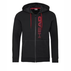 Tennis-Fleecejacke HEAD Club Fynn Black Red Herren