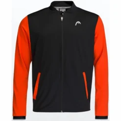 Tennisjacke HEAD Breaker Black Tangerine Herren