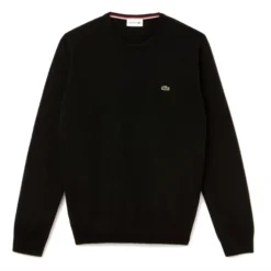 Pullover Lacoste 1HA1 Sweater Crew Neck Noir Passion Farine Herren