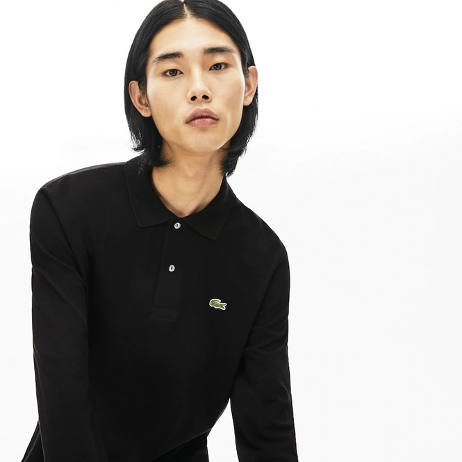 Poloshirt Lacoste Longsleeve Classic Fit Schwarz Herren 4 Poloshirt Lacoste Longsleeve Classic Fit Schwarz Herren – Bild 2