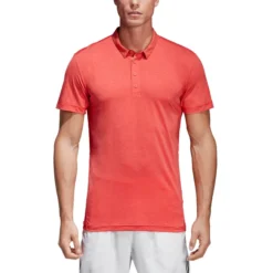Polo Adidas Heathered Polo Trace Scarlet Herren 16 Polo Adidas Heathered Polo Trace Scarlet Herren -Discounter Für Tennisausrüstung ce1400 app on model front white